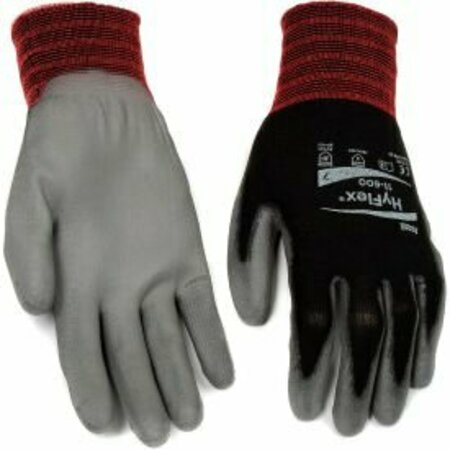 ANSELL HyFlex Lite Polyurehtane Coated Gloves, Ansell 11600, Size 8, BlackGray, 1 Pair 205652